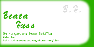 beata huss business card